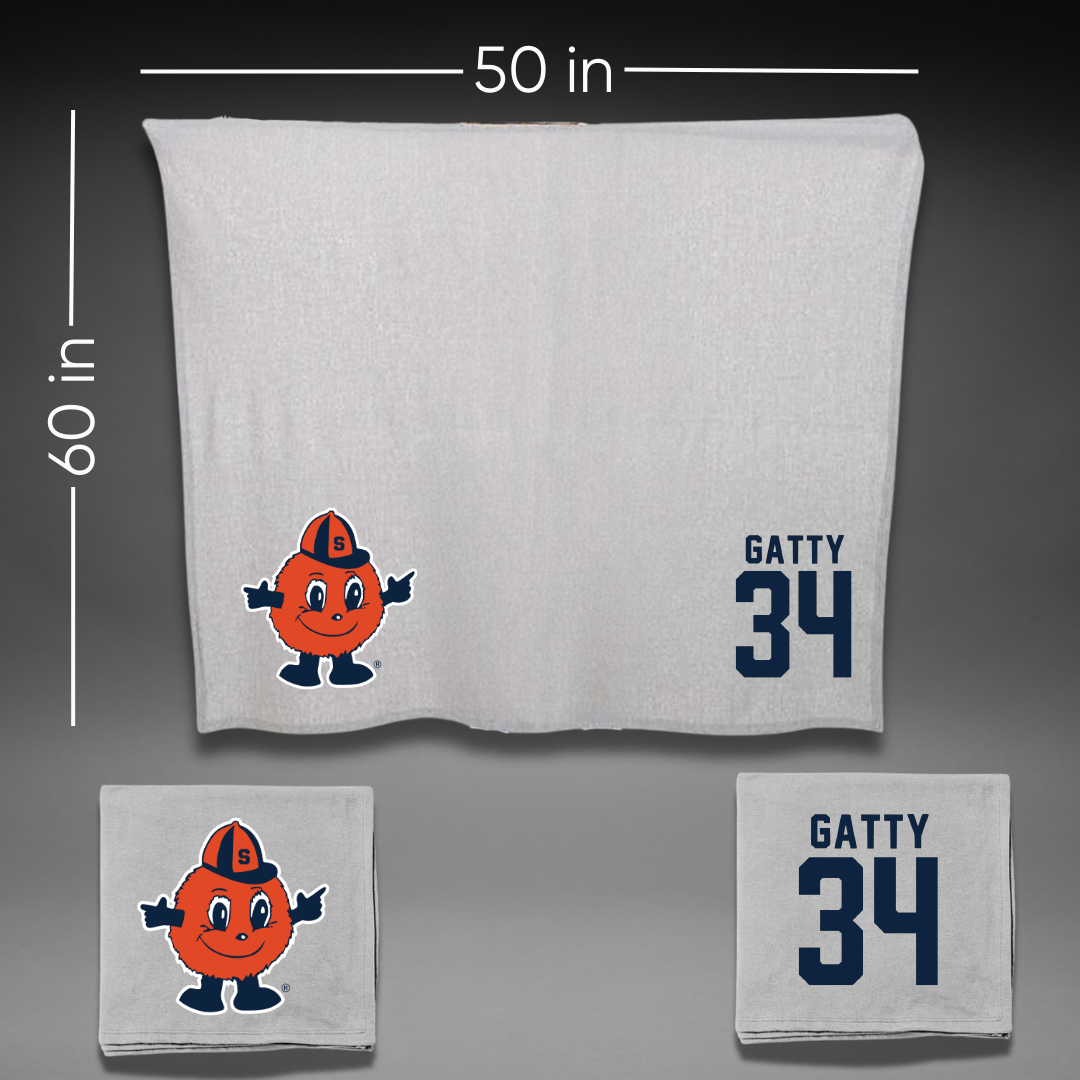 Syracuse University Basketball Gray Blanket - #34 Christopher Gatty