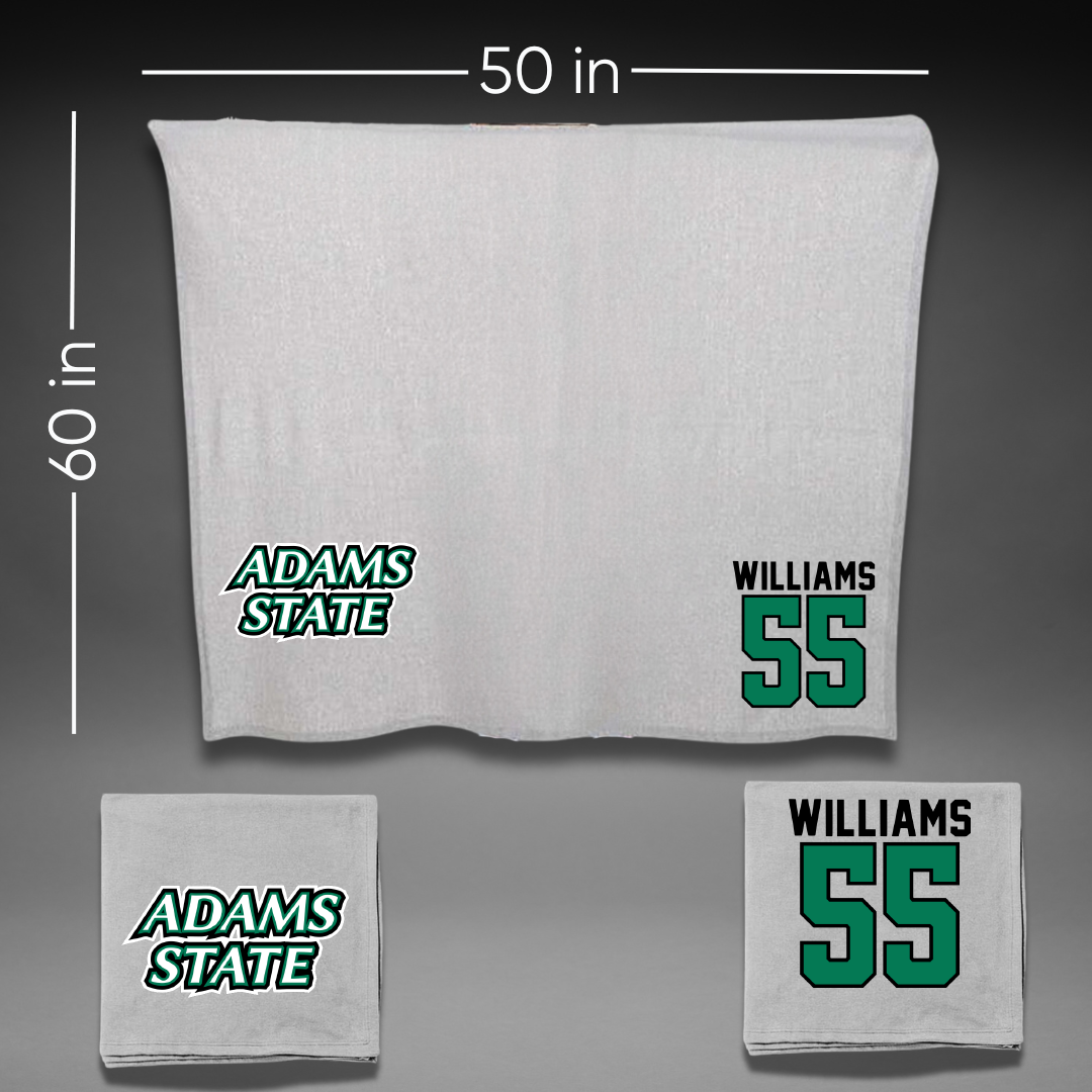 Adams State University Football Gray Blanket - #55 Quincy Williams