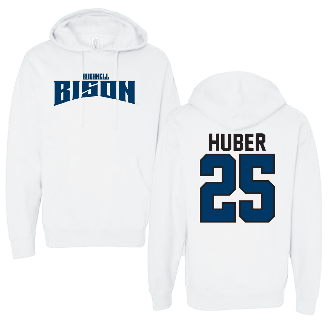 Bucknell University Lacrosse White Classic Hoodie - #25 Hans Huber