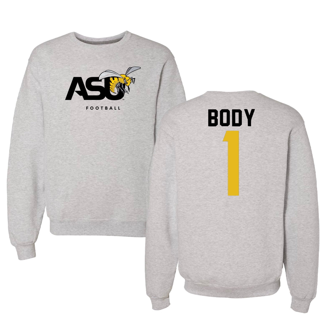 Alabama State University Football Light Gray Crewneck - #1 Andrew Body