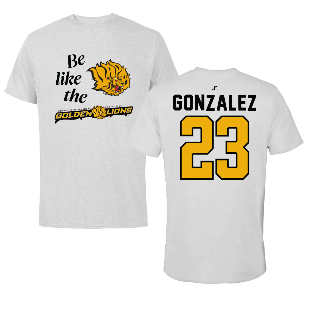 University of Arkansas-Pine Bluff Softball Light Gray Be Like Us Performance Tee - #23 Ariana Gonzalez