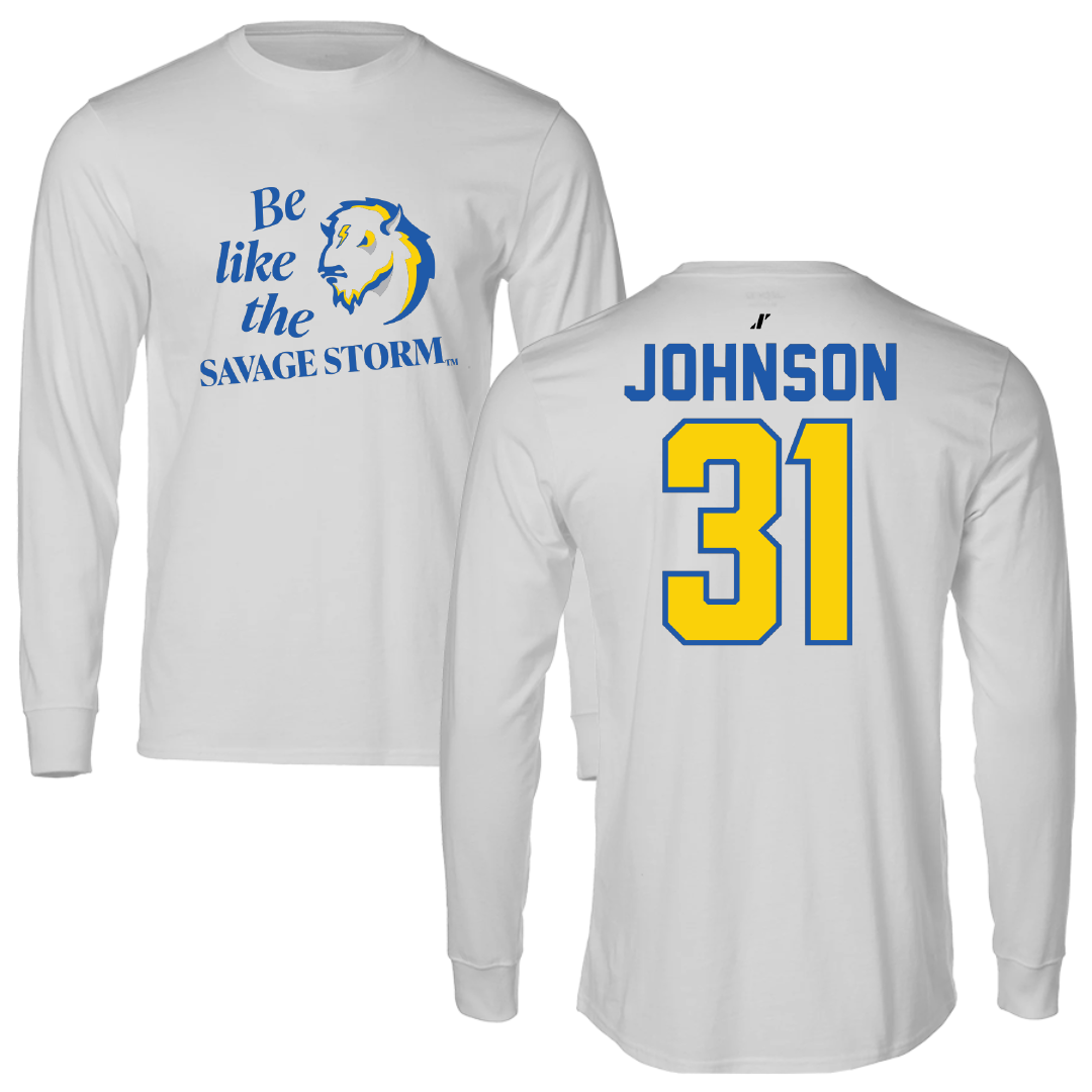 Southeastern Oklahoma State University Baseball Light Gray Be Like Us Performance Long Sleeve - #31 Luke Johnson