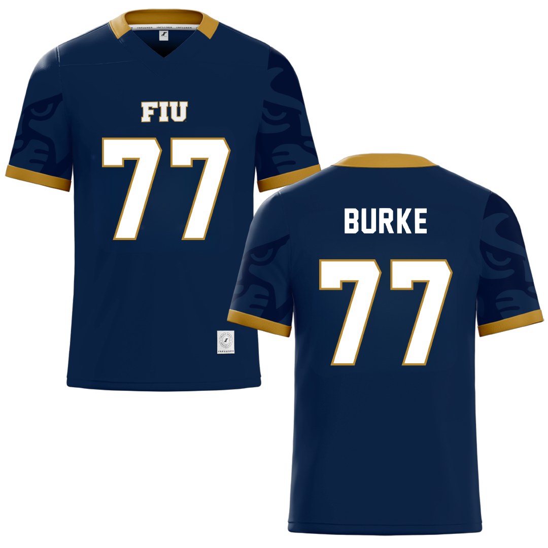 Florida International University Blue Football Jersey - #77 Travis Burke