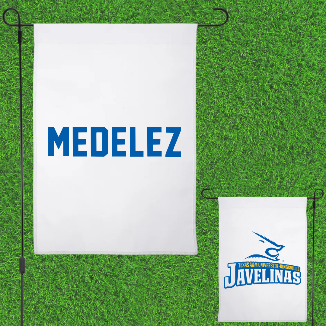 Texas A&M University-Kingsville Football White Garden Flag - Christopher Medelez