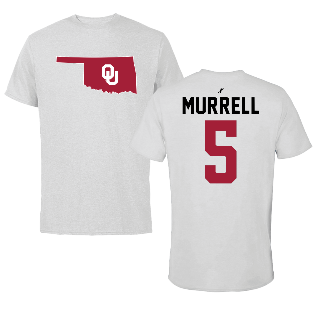 University of Oklahoma Soccer Light Gray State Tee - #5 Hadley Murrell