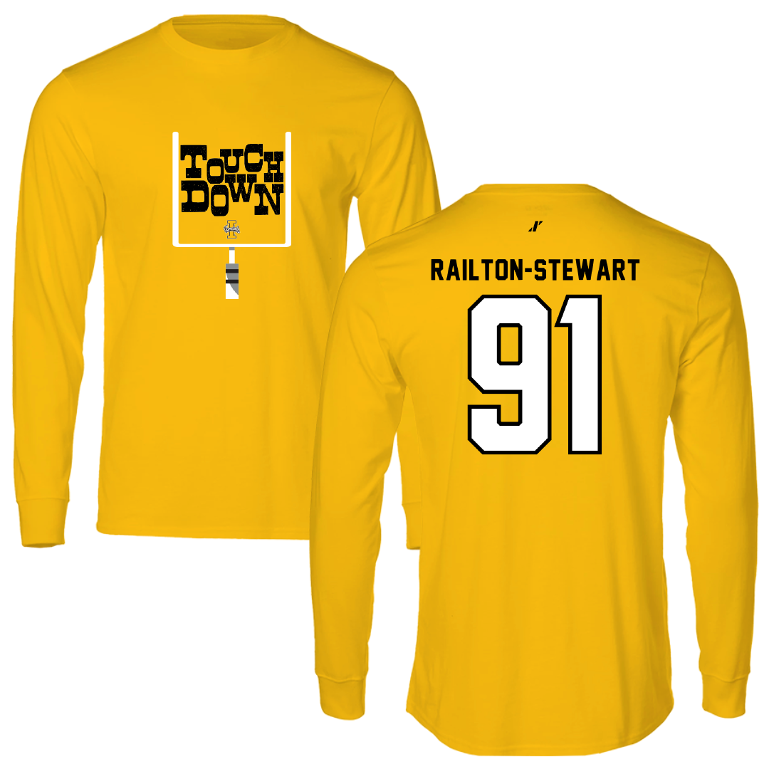 University of Idaho Football Gold Touchdown Performance Long Sleeve - #91 Malakai Railton-Stewart