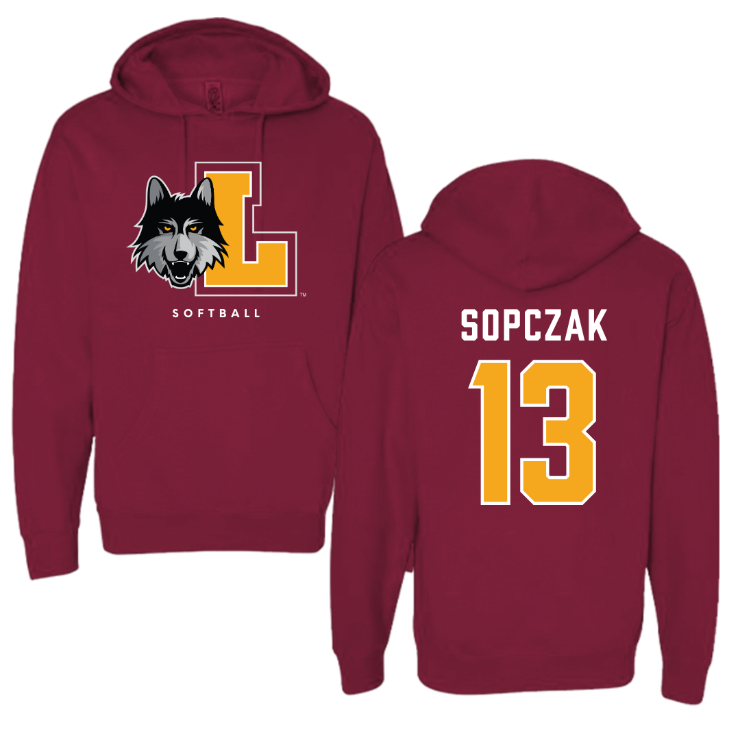 Loyola University-Chicago Softball Maroon Hoodie - #13 Teagan Sopczak