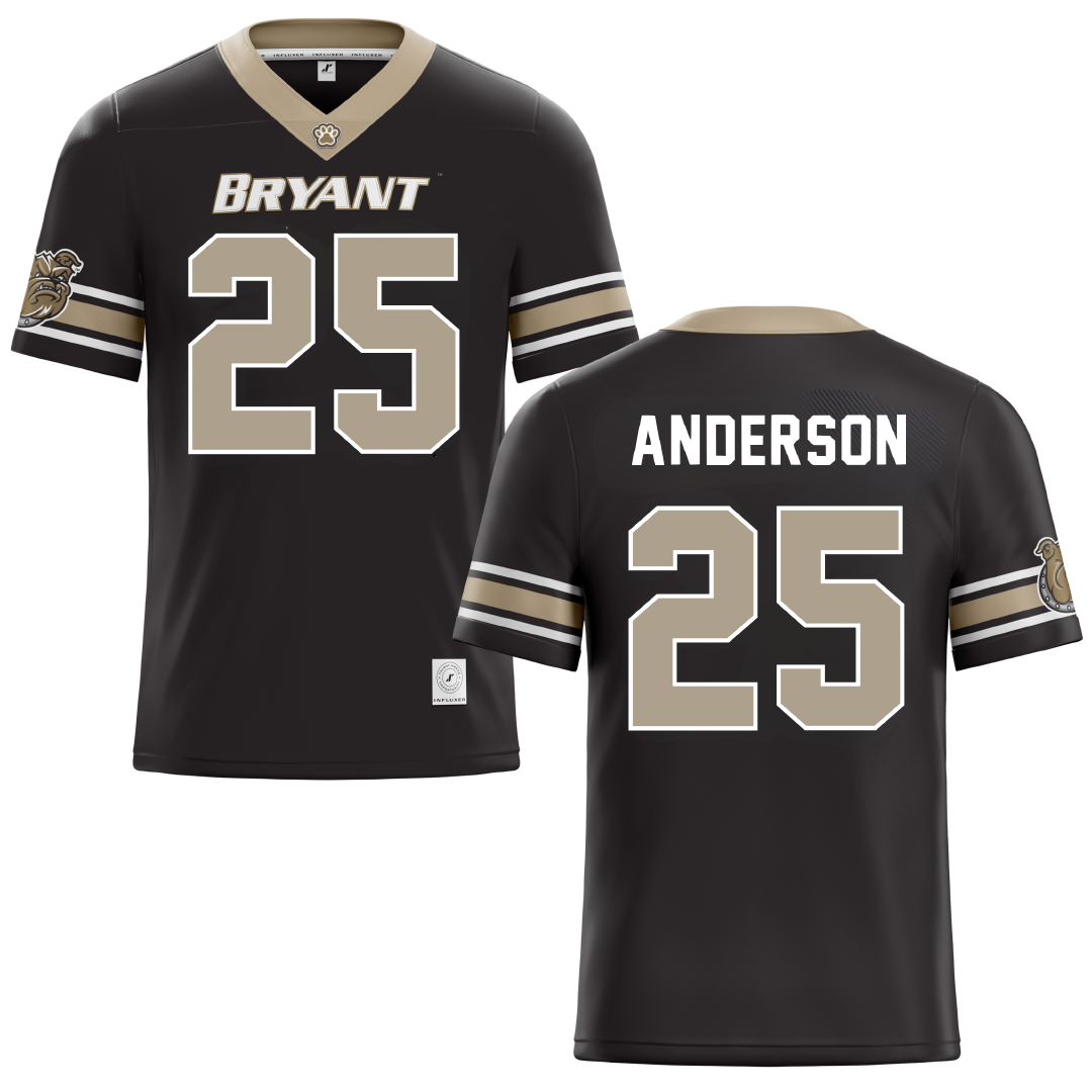 Bryant University Black Football Jersey - #25 Devon Anderson