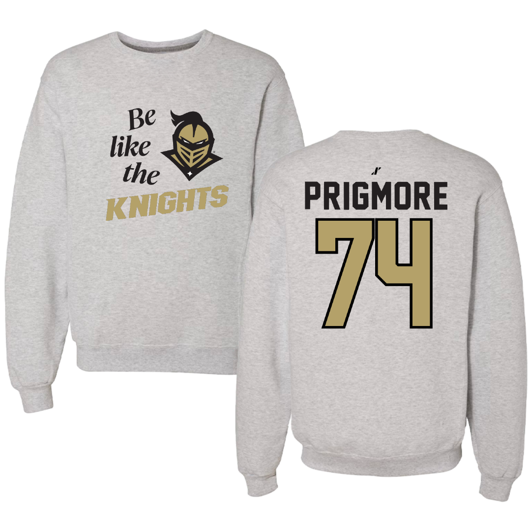 University of Central Florida Football Light Gray Be Like Us Crewneck - #74 Matthew Prigmore