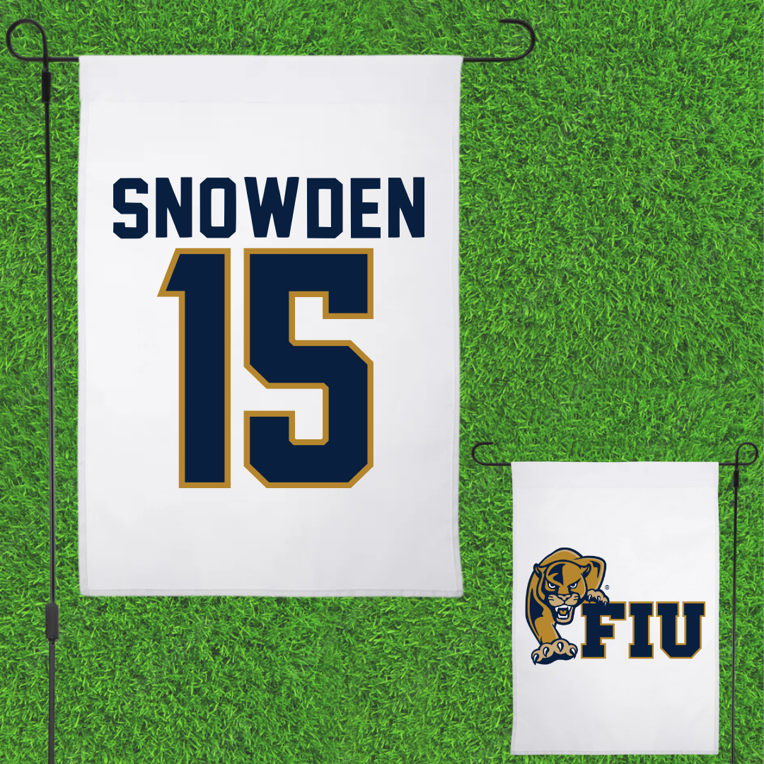 Florida International University Football White Garden Flag - #15 TJ Snowden