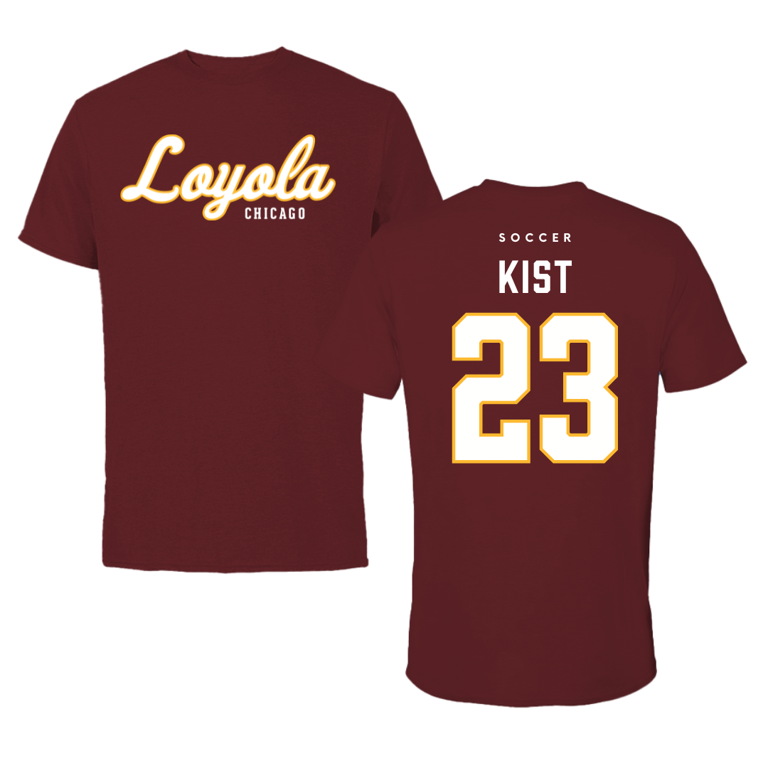 Loyola University-Chicago Soccer Maroon Loyola Tee - #23 Kameron Kist