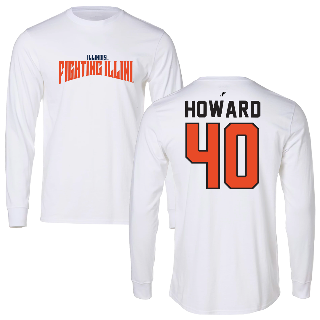 University of Illinois Softball White Classic Long Sleeve - #40 Zoie Howard