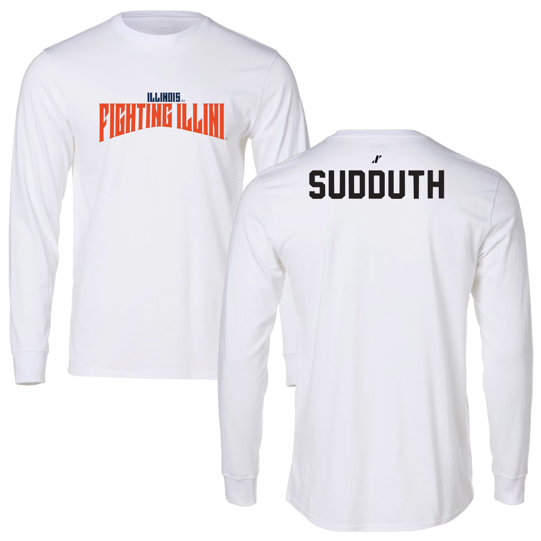 University of Illinois TF and XC White Classic Performance Long Sleeve - Tyler Sudduth