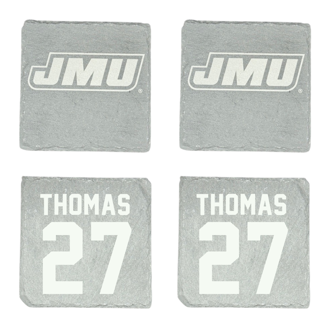 James Madison University Football Stone Coaster (4 Pack)  - #27 Jacob Thomas