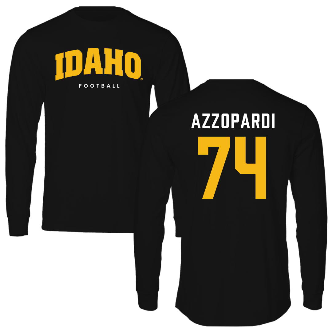 University of Idaho Football Black Long Sleeve - #74 Nate Azzopardi