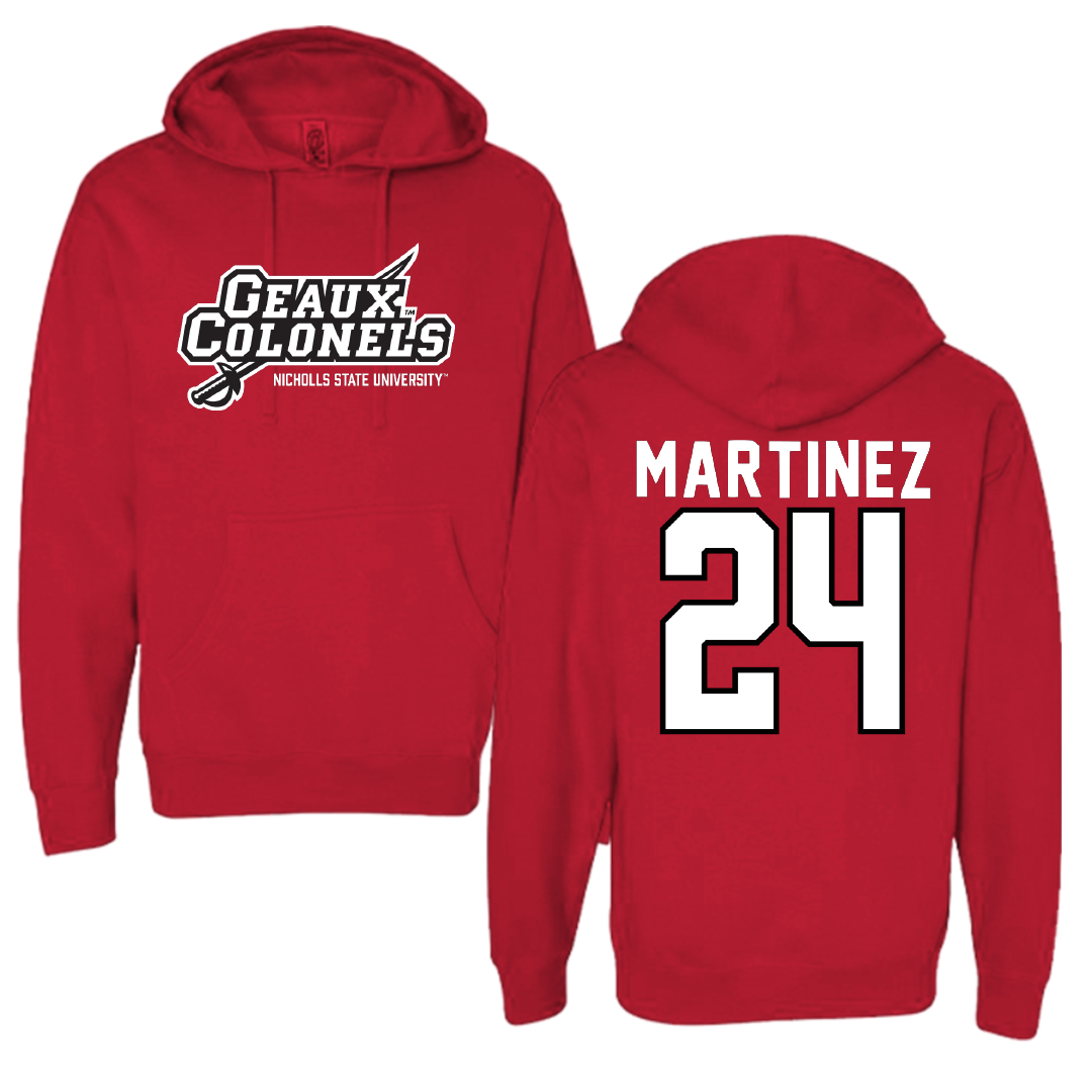 Nicholls State University Basketball Red General Hoodie - #24 Marypaz Martinez