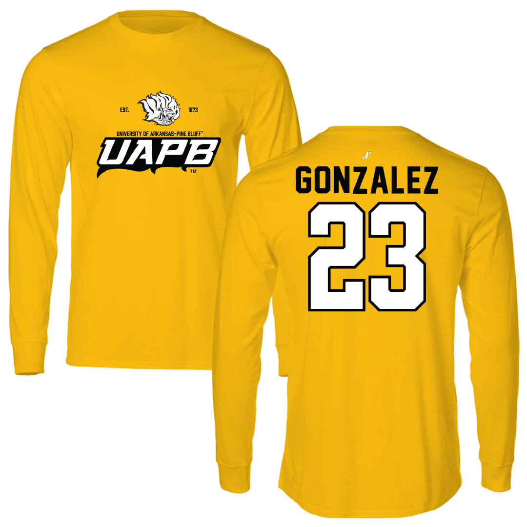 University of Arkansas-Pine Bluff Softball Gold General Performance Long Sleeve - #23 Ariana Gonzalez