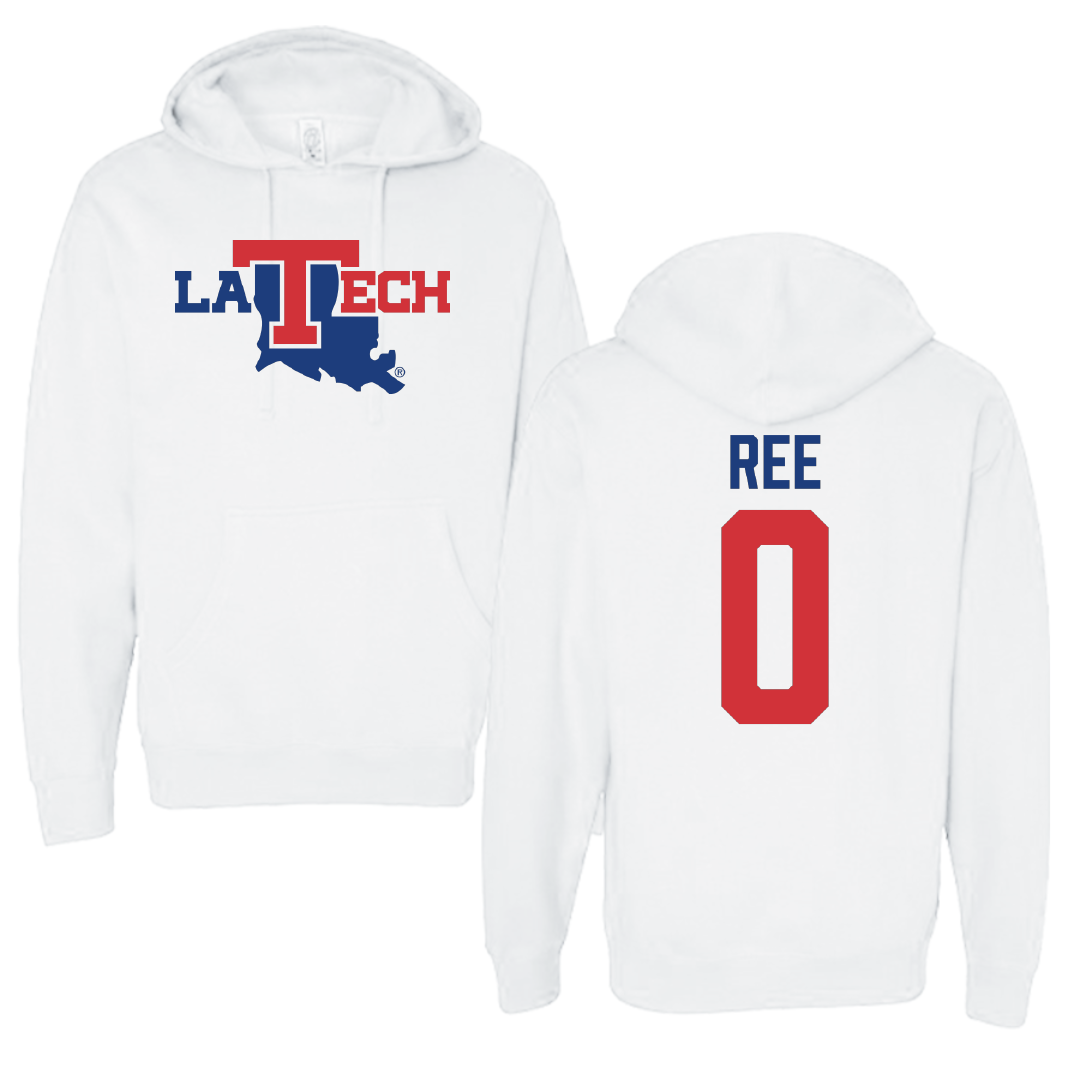 Louisiana Tech University Basketball White Hoodie - #0 Devin Ree