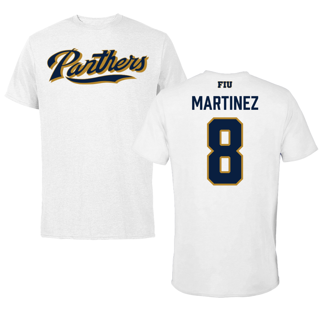 Florida International University Baseball White Tee - #8 Andre Martinez