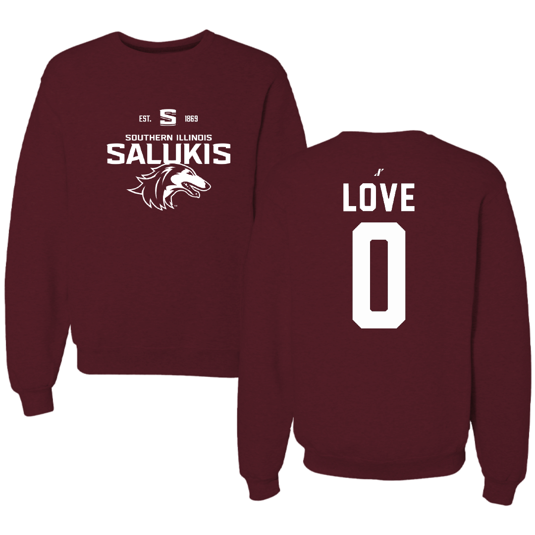 Southern Illinois University at Carbondale Basketball Maroon General Crewneck - #0 Quierra Love
