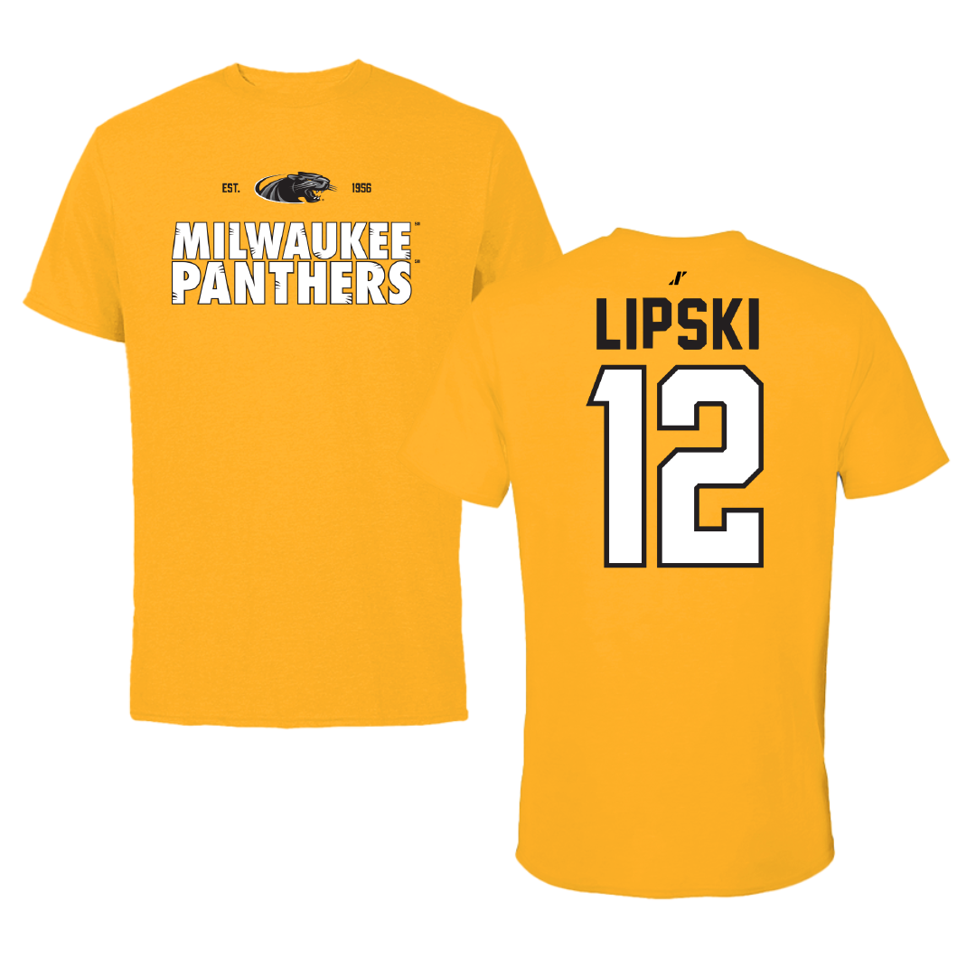University of Wisconsin-Milwaukee Volleyball Gold General Tee - #12 Bella Lipski