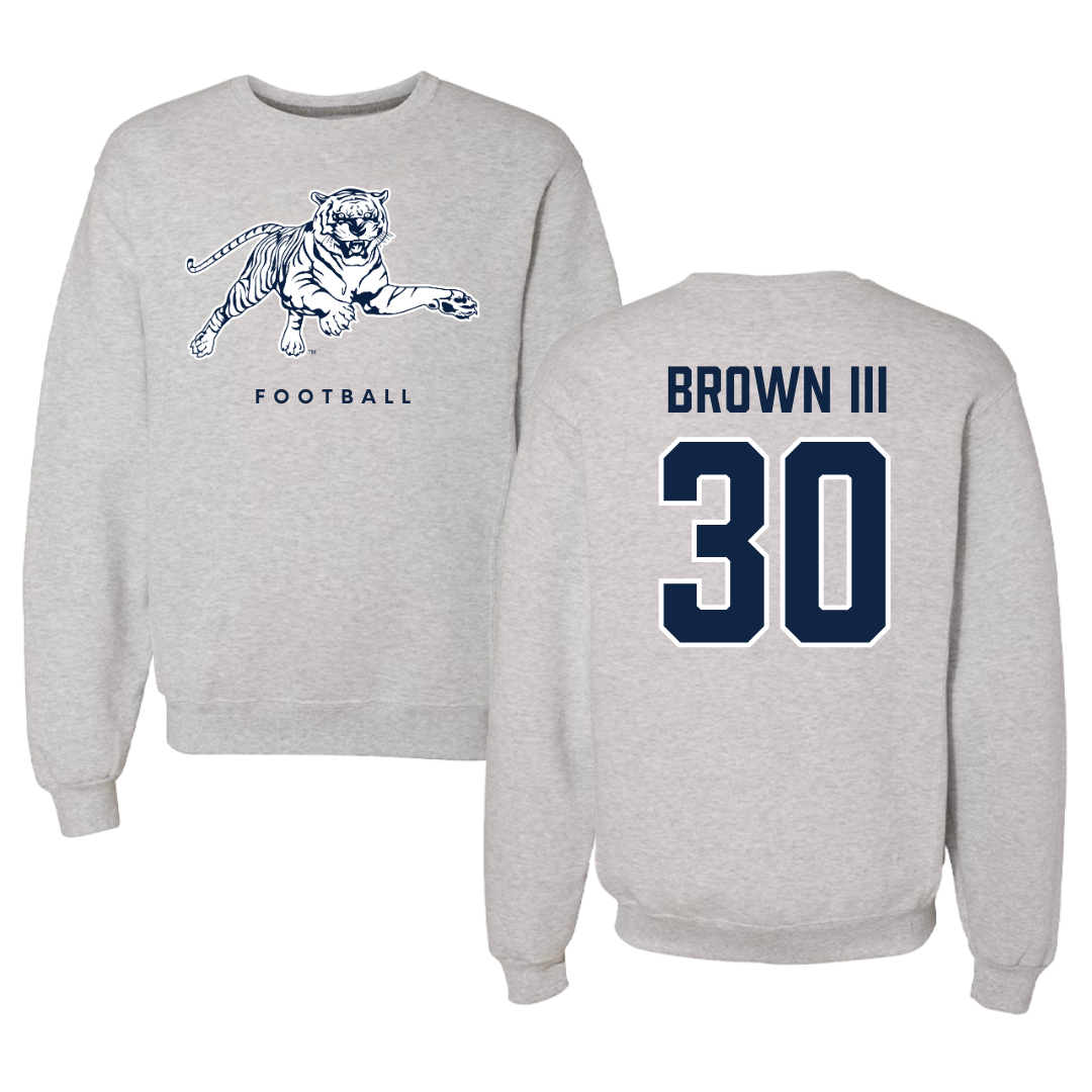 Jackson State University Football Gray Crewneck - #30 John Brown III