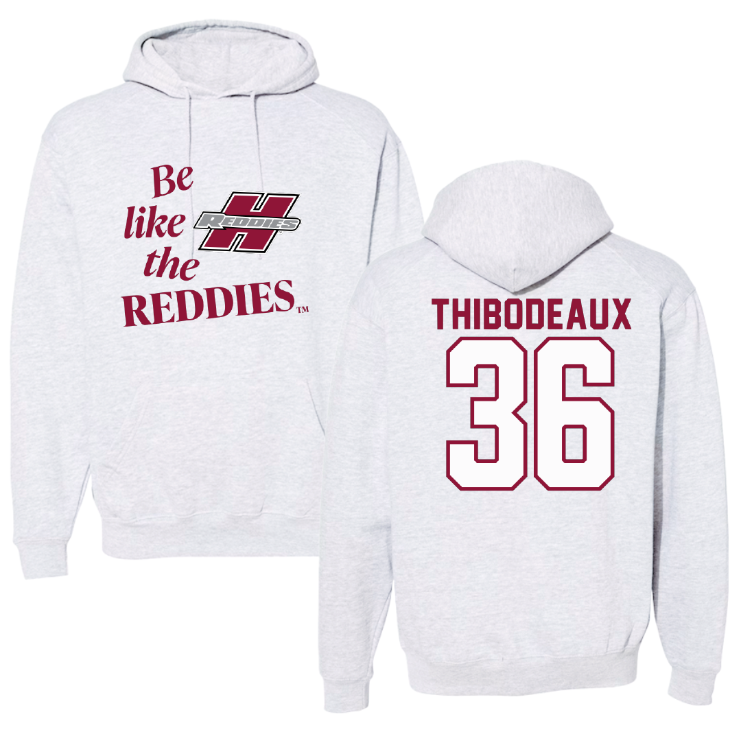 Henderson State University Football Light Gray Be Like Us Hoodie - #36 Eric Thibodeaux