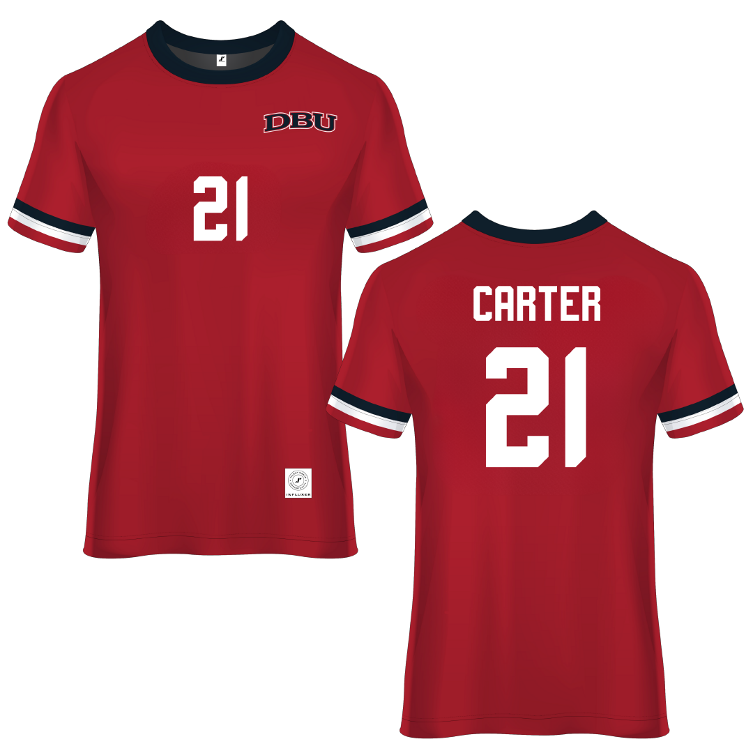 Dallas Baptist University Red Soccer Jersey - #21 Amiyah Carter