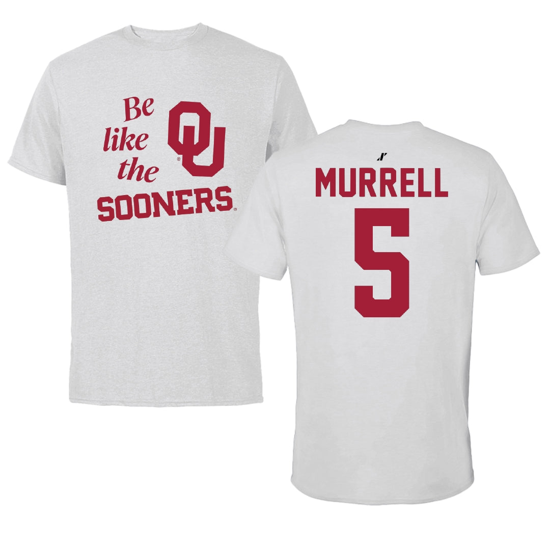 University of Oklahoma Soccer Light Gray Be Like Us Performance Tee - #5 Hadley Murrell
