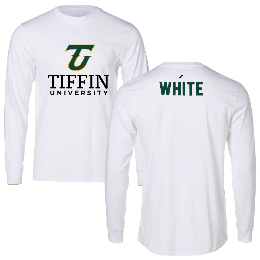 Tiffin University TF and XC White Long Sleeve - Jaylen White