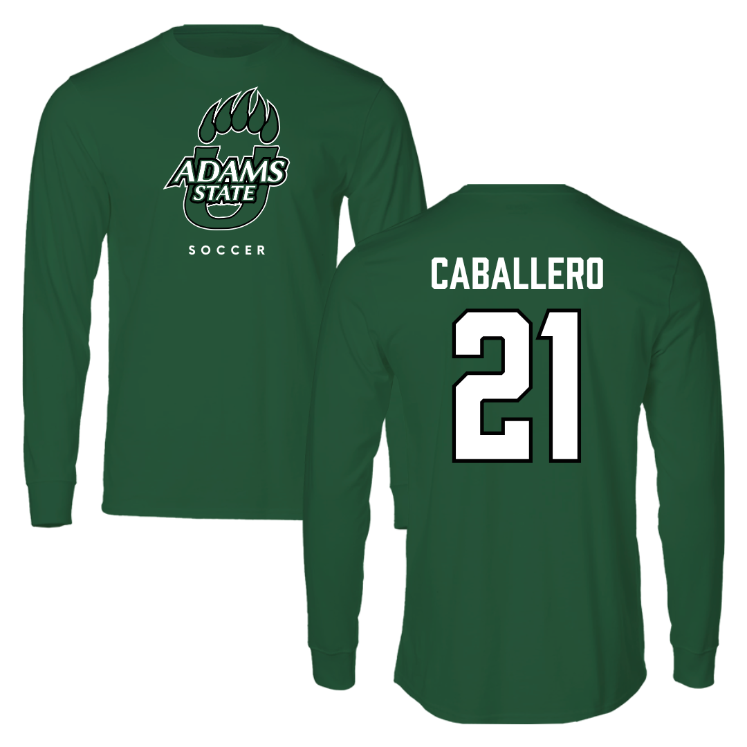 Adams State University Soccer Forest Green Long Sleeve - #21 Karlee Caballero