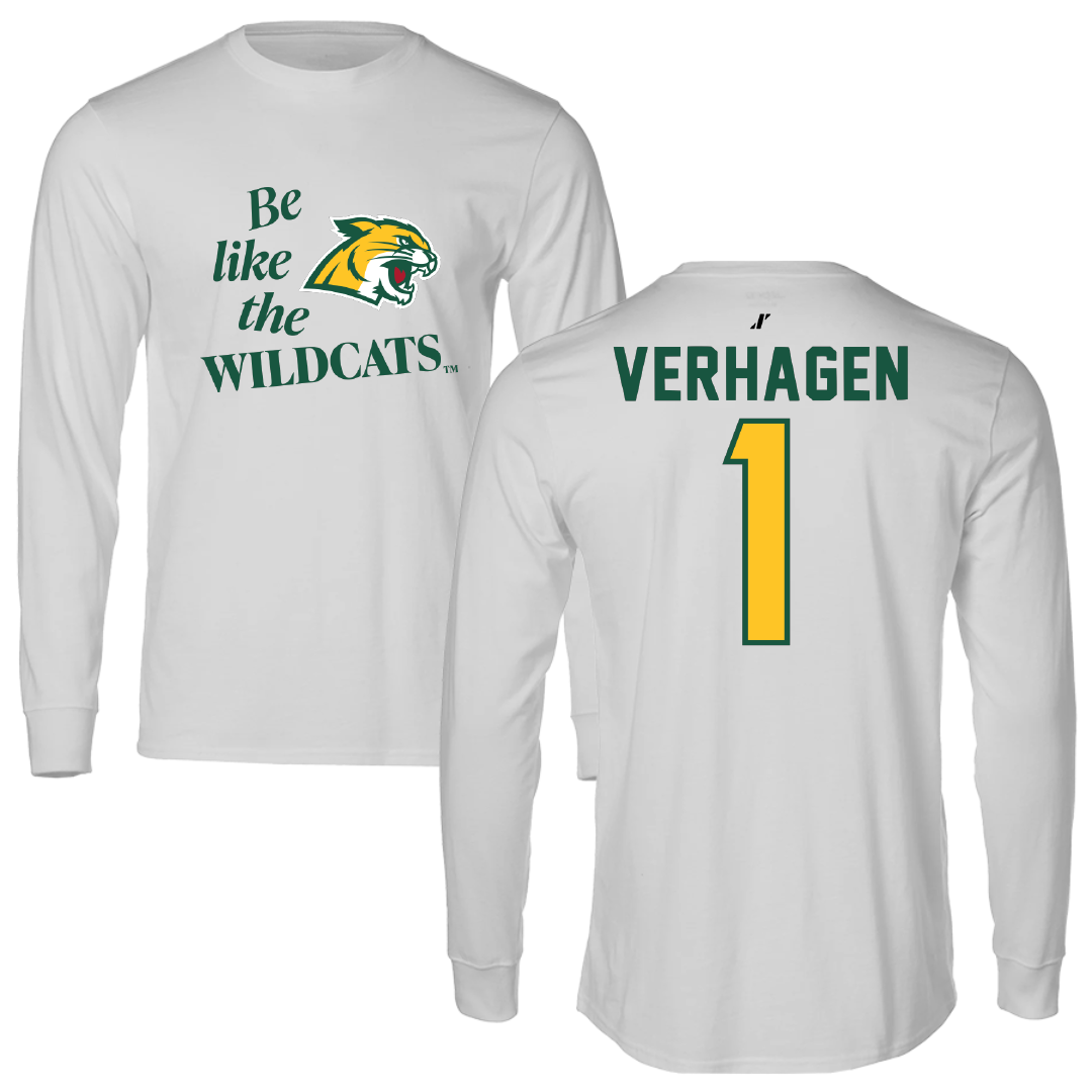 Northern Michigan University Basketball Light Gray Be Like Us Long Sleeve - #1 Casey Verhagen