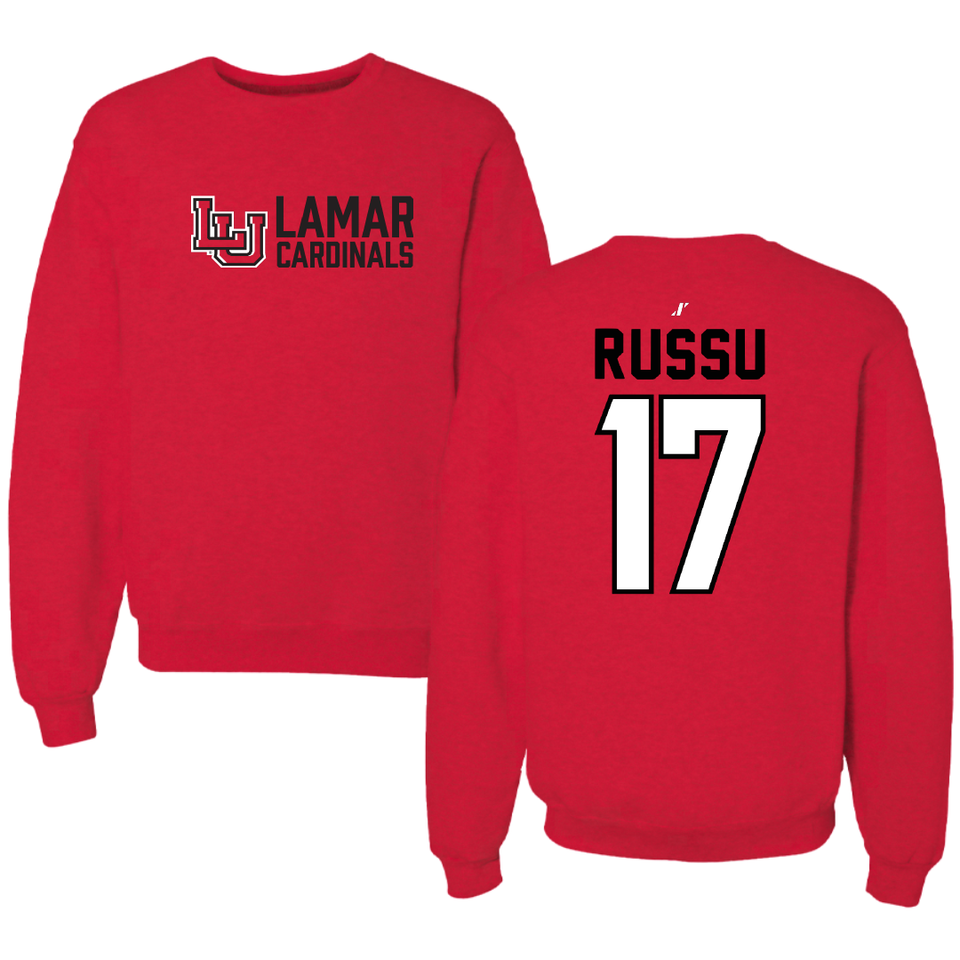 Lamar University Soccer Red General Crewneck - #17 Addison Russu