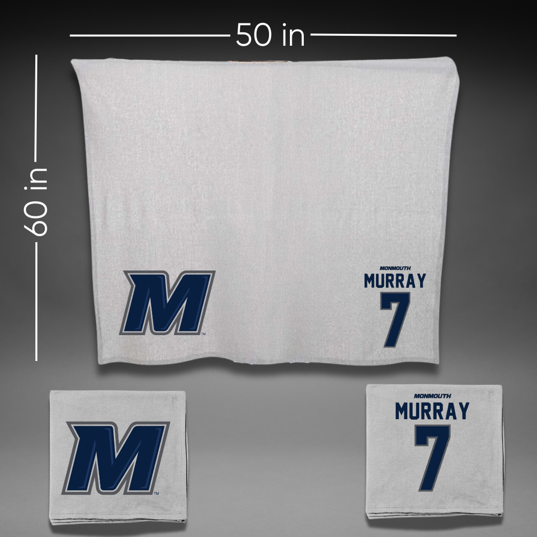 Monmouth University Basketball Gray Blanket - #7 Isabella Murray