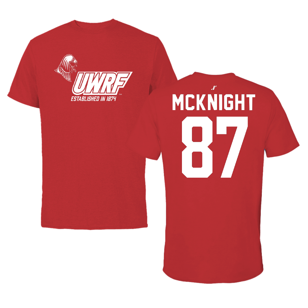 University of Wisconsin-River Falls Football Red General Tee - #87 Brody McKnight