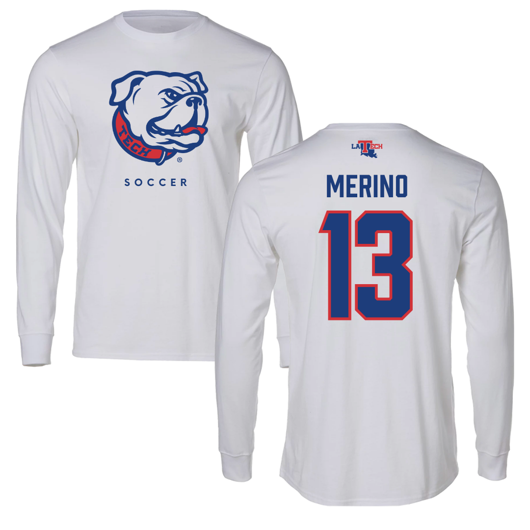 Louisiana Tech University Soccer White Performance Long Sleeve - #13 Dakota Merino