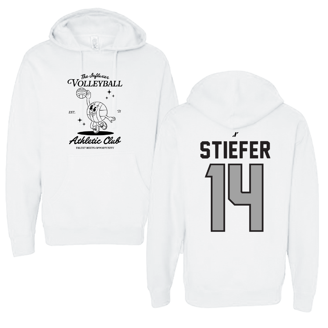 Volleyball White Influxer Athletic Club Hoodie - #14 Meghan Stiefer