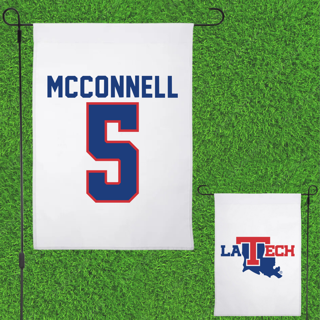Louisiana Tech University Baseball White Garden Flag - #5 Cole McConnell