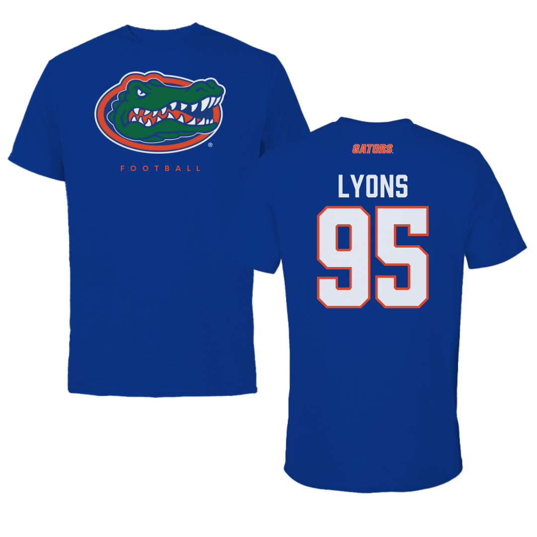 University of Florida Football Blue Tee - #95 Jamari Lyons