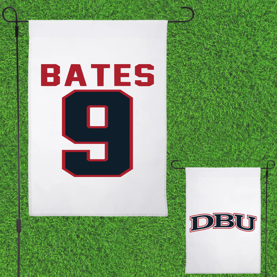 Dallas Baptist University Soccer White Garden Flag - #9 Emily Bates