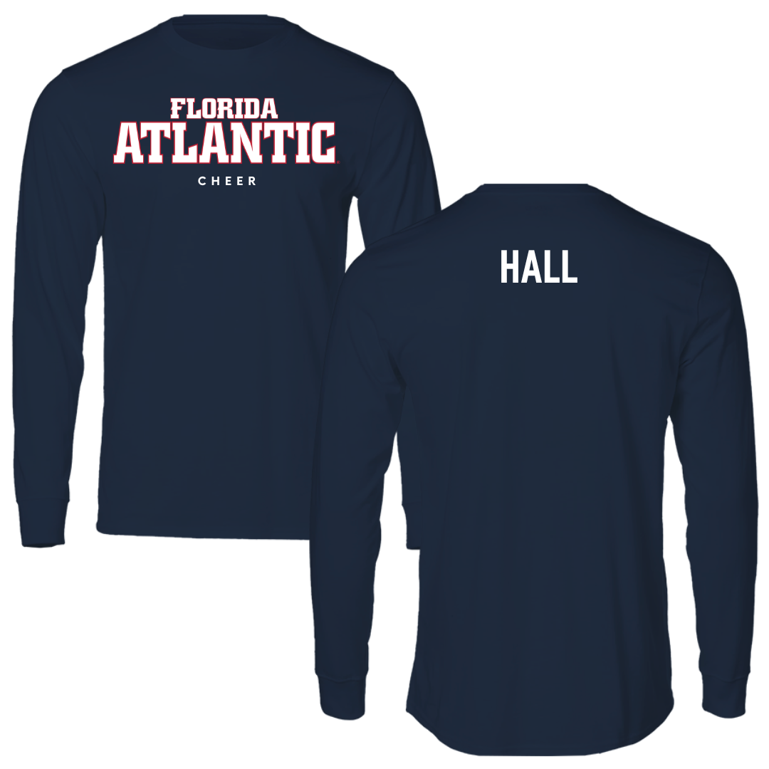 Florida Atlantic University Cheer Navy Block Performance Long Sleeve - Ashley Hall