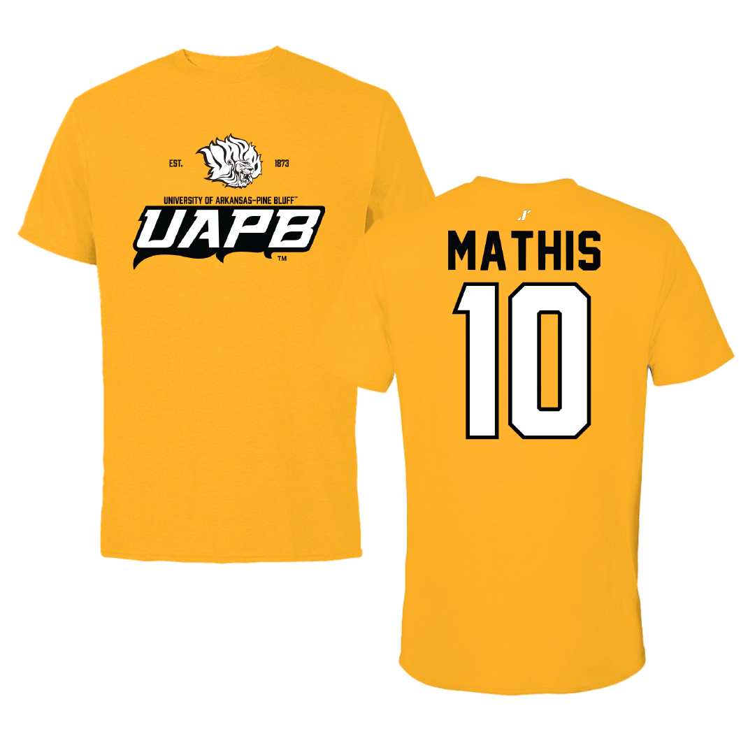University of Arkansas-Pine Bluff Softball Gold General Tee - #10 Janai Mathis