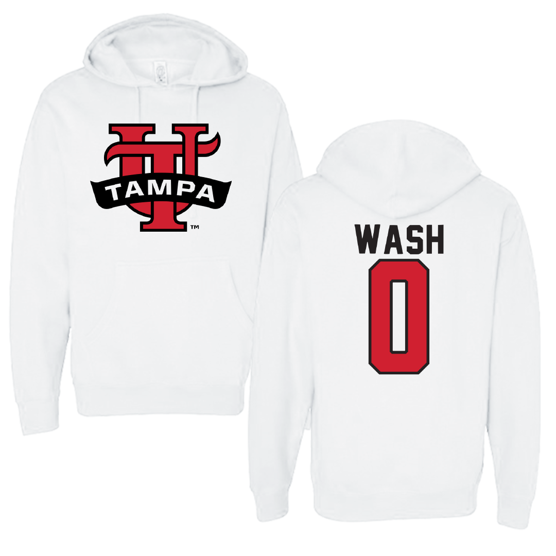 University of Tampa Baseball White Hoodie - #0 Logan Wash