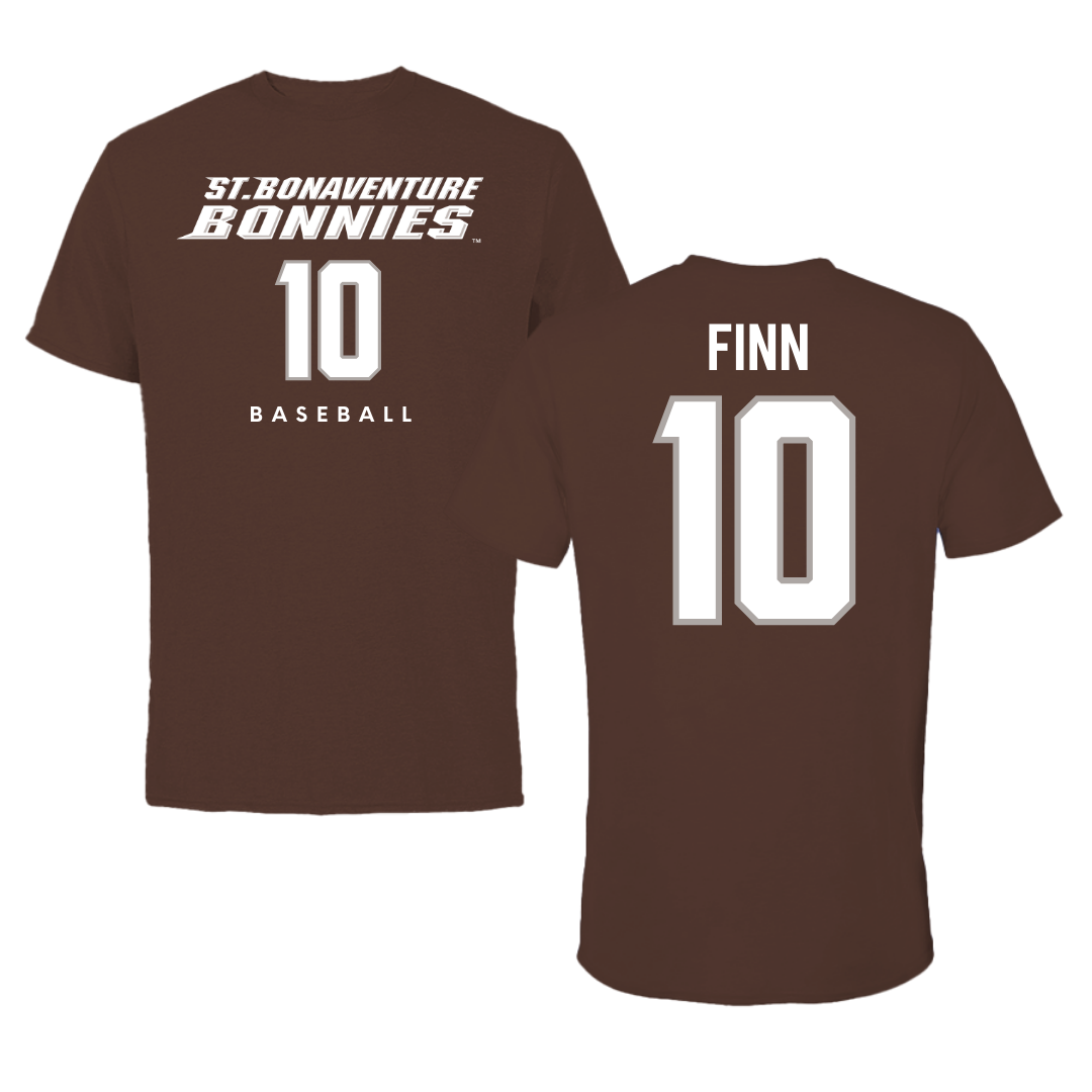 St. Bonaventure University Baseball Brown Tee - #10 Bobby Finn