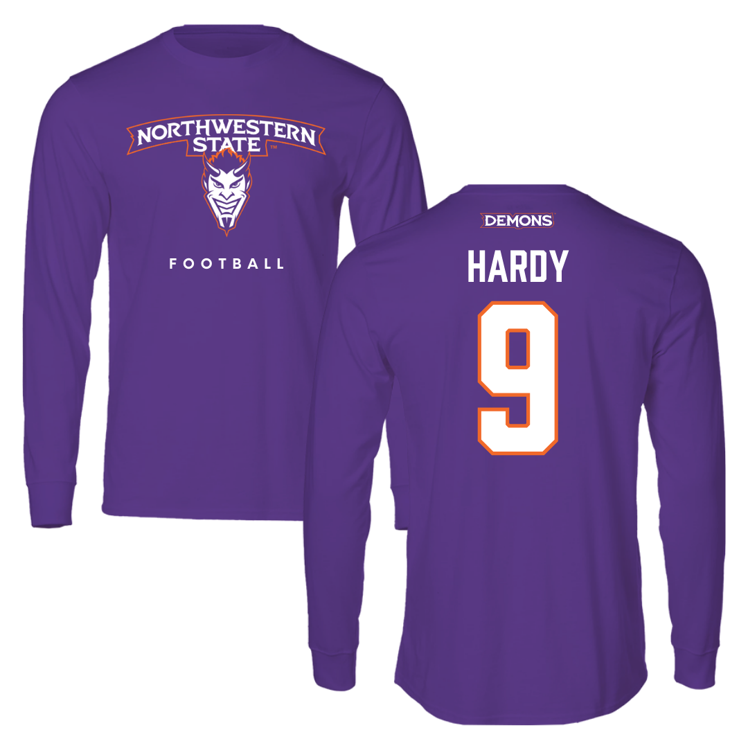 Northwestern State University Football Purple Performance Long Sleeve - #9 Cam Hardy