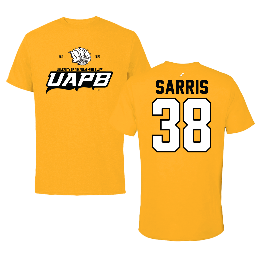 University of Arkansas-Pine Bluff Football Gold General Performance Tee - #38 Dean Sarris