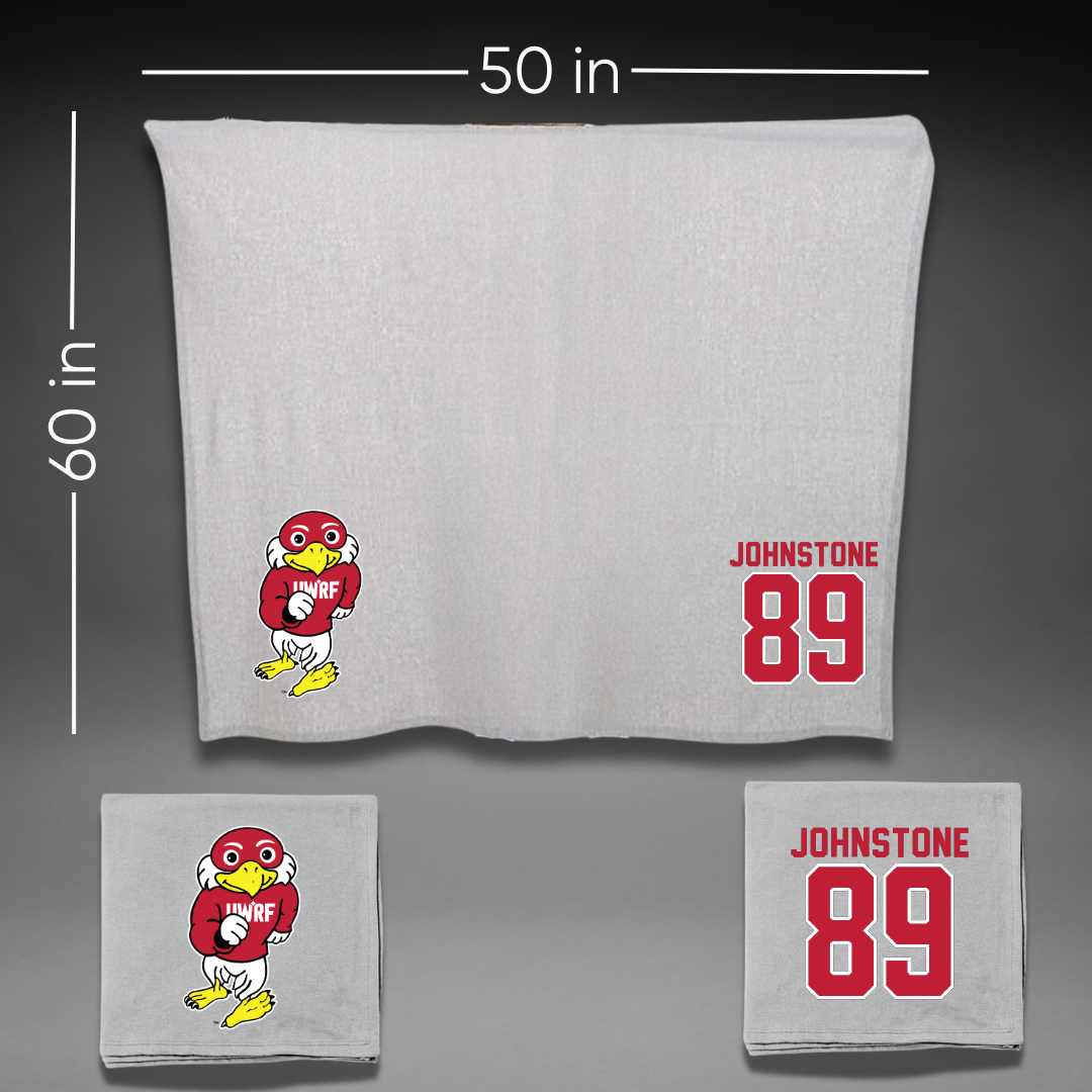 University of Wisconsin-River Falls Football Gray Blanket - #89 Adam Johnstone