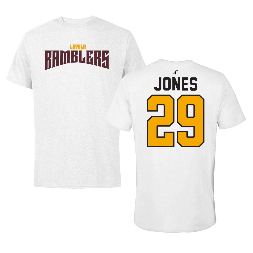 Loyola University-Chicago Soccer White Classic Tee - #29 Kenedi Jones
