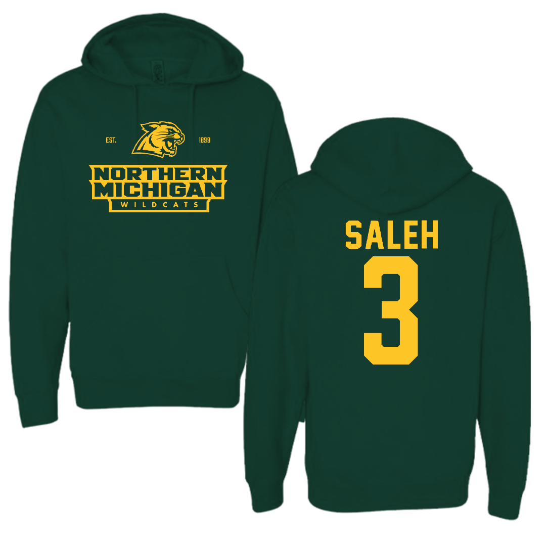 Northern Michigan University Football Forest Green General Hoodie - #3 Adam Saleh