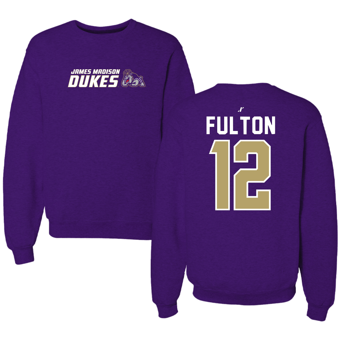 James Madison University Softball Purple General Crewneck - #12 Lauren Fulton